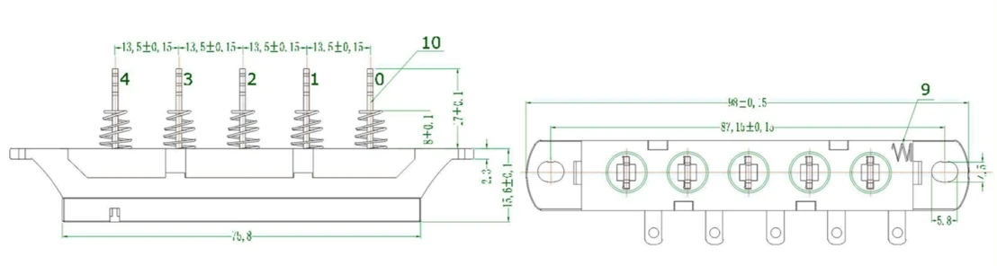 Electrical Kitchen Appliances Range Hood Chimney Spare Parts Controller 5 Position Keyboard Push Button Switch