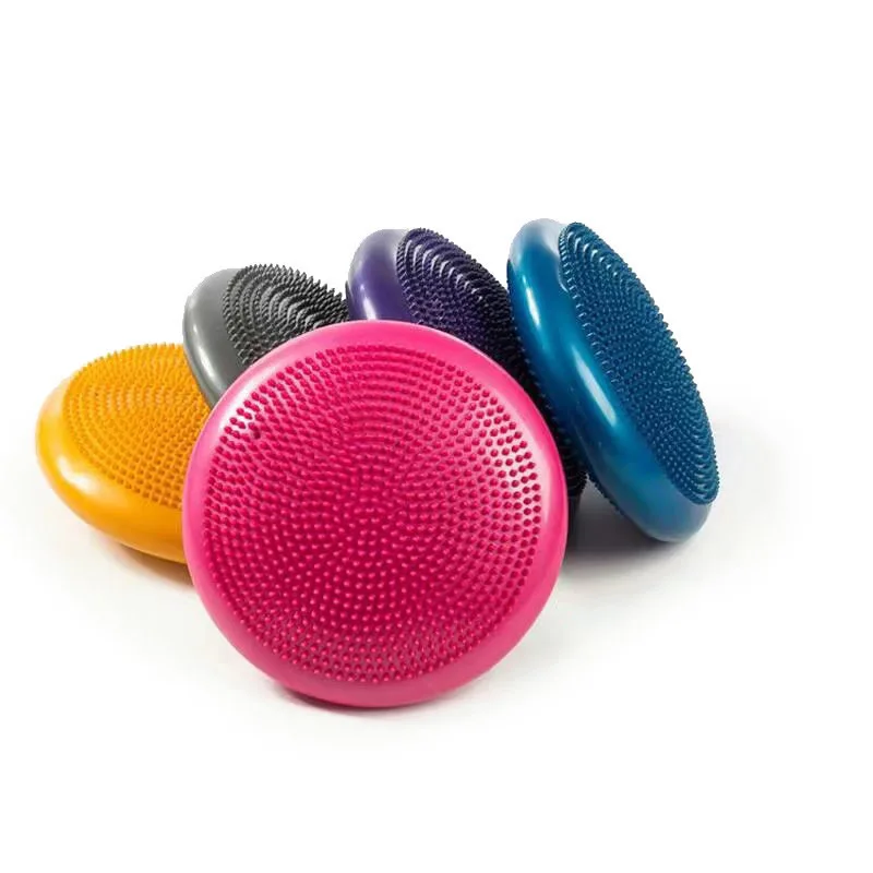 Hot Sale PVC Gym Yoga Balance Mat Inflated Stability Wobble Balance Cushion Portable Massage Pad