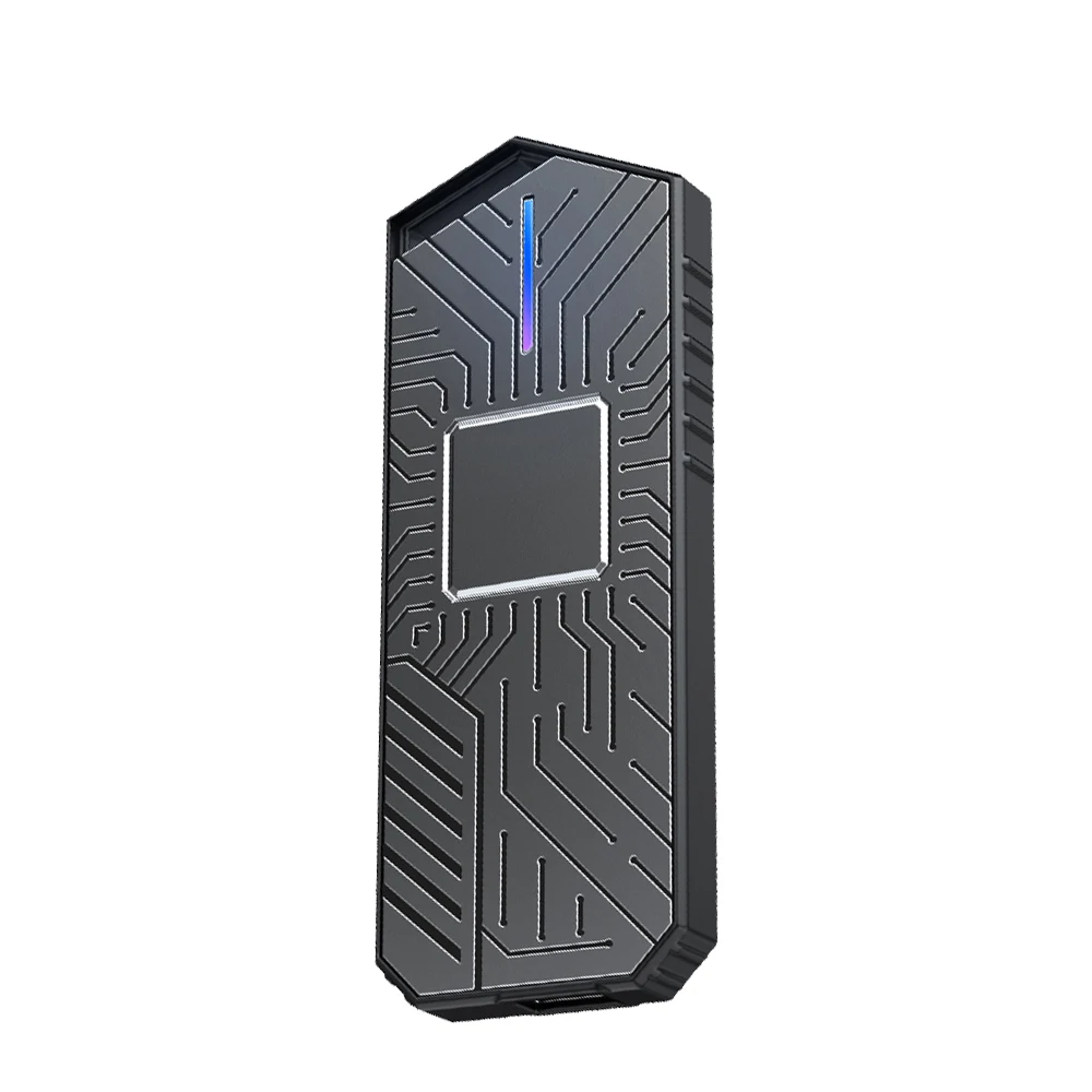 NVMe NGFF Dual Protocol M2 SSD Enclosure Aluminum SSD Disk USB3.2 Gen2 10Gbps Speed Support 12TB Colorful RGB Casing