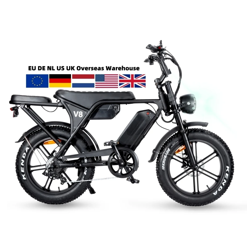 OUXI V8 48v 750W 1000w with Suspension E bike Torque Sensor 20 Inch  Electric citi cycle powerful Step e-bike Mexico warehouse