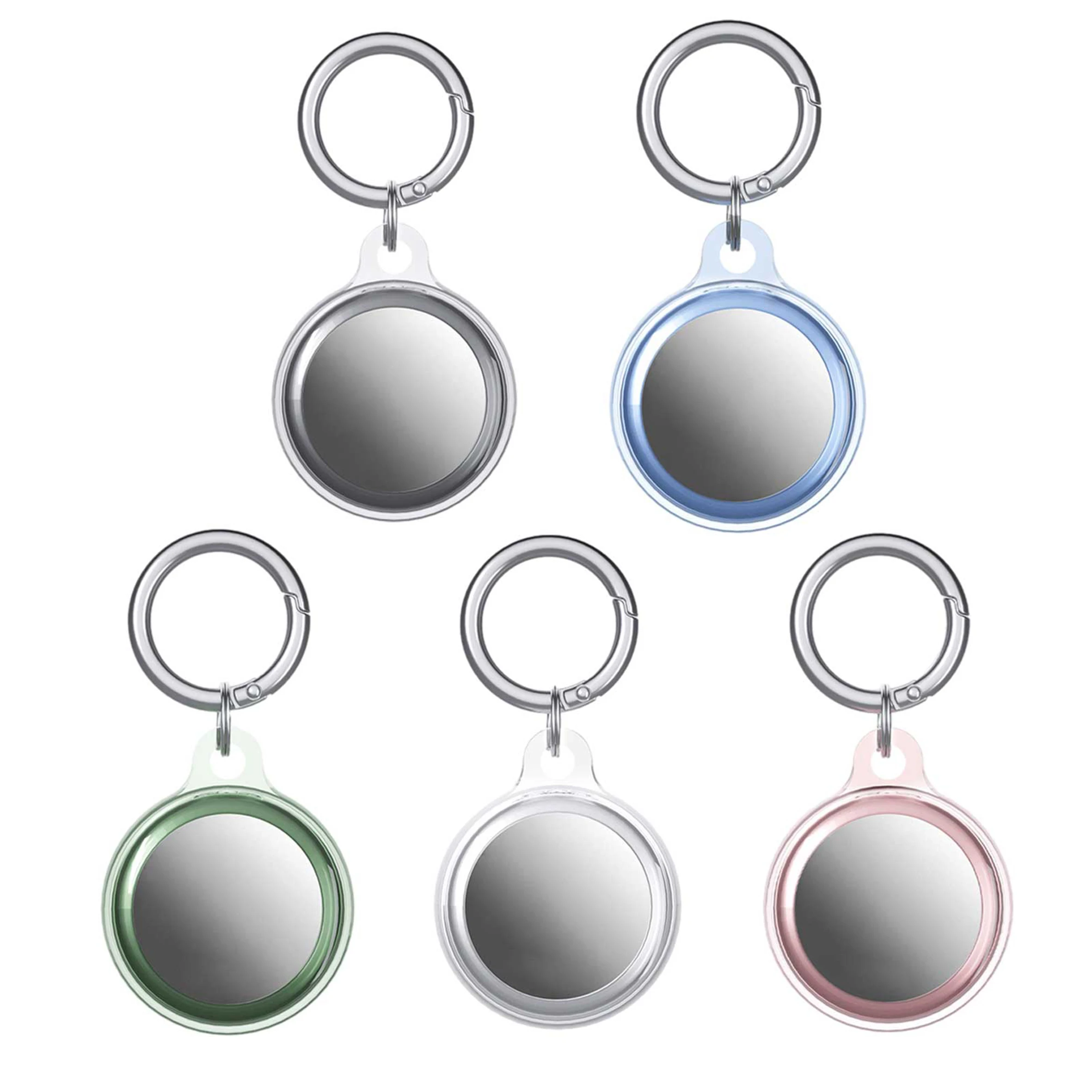 Hot Sale Wireless Metal Keychain Tracker AirTag Bag Transparent TPU Anti-Scratch Protective Cover AirTag Case With Custom Logo