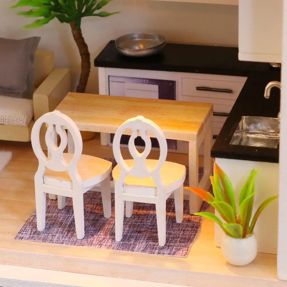 Handwork Handicrafts Diy Wooden Doll Room Miniature Dollhouse Kit With Dust Cover