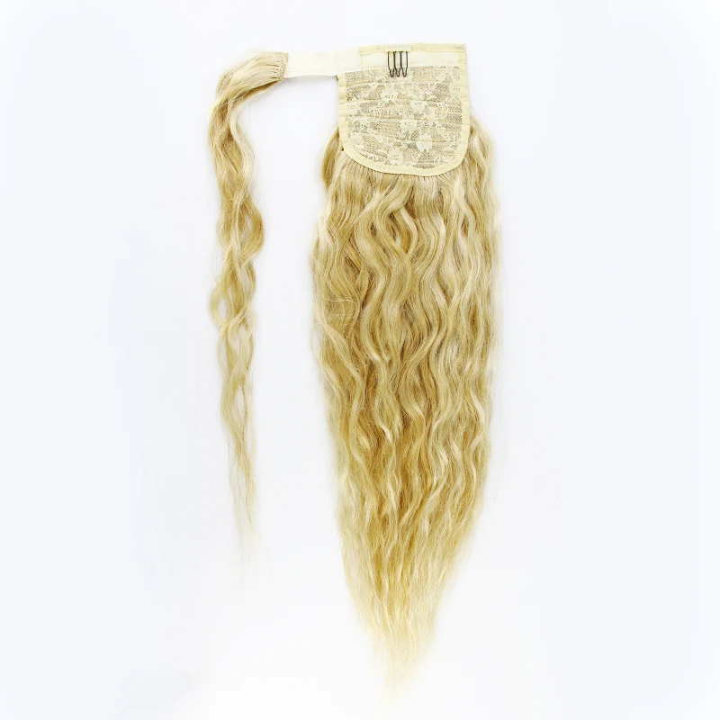 Cheap Price Brazilian Hair Blonde Curly Human Curly Hair Drawstring Ponytails