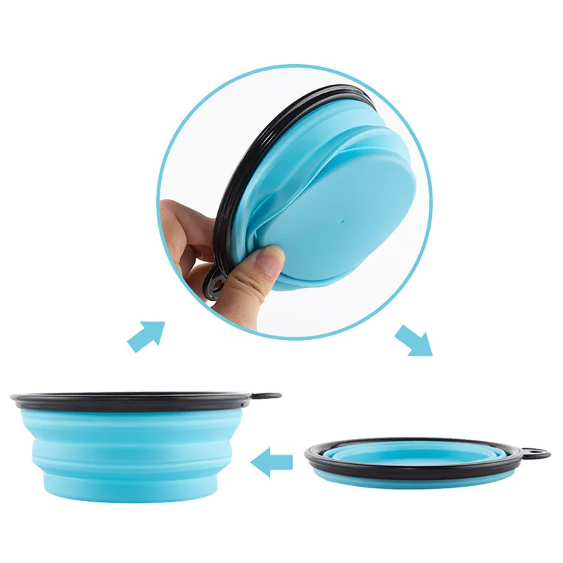 INS Best Seller Size Small Water Folding Portable Travel Foldable Silicone Collapsible Food Pet Dog Bowl For Dog