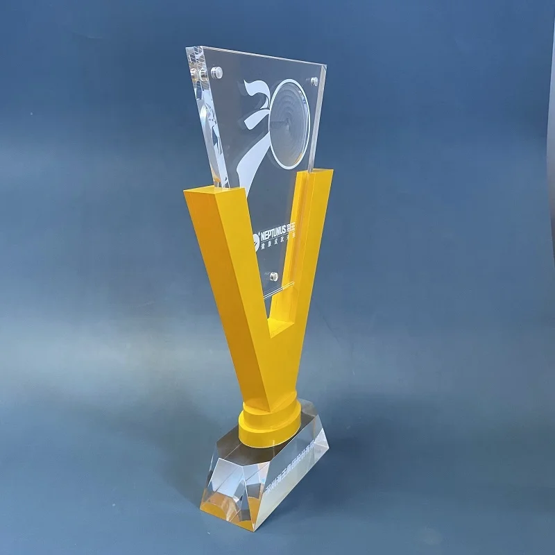 Luxury Acrylic Glass Trophy Custom Crystal Award With Base For Gift wholesale acrylic trophy custom acrylic awards