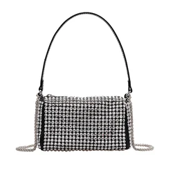 shiny messenger bag rhinestone women purse diamond evening handbag