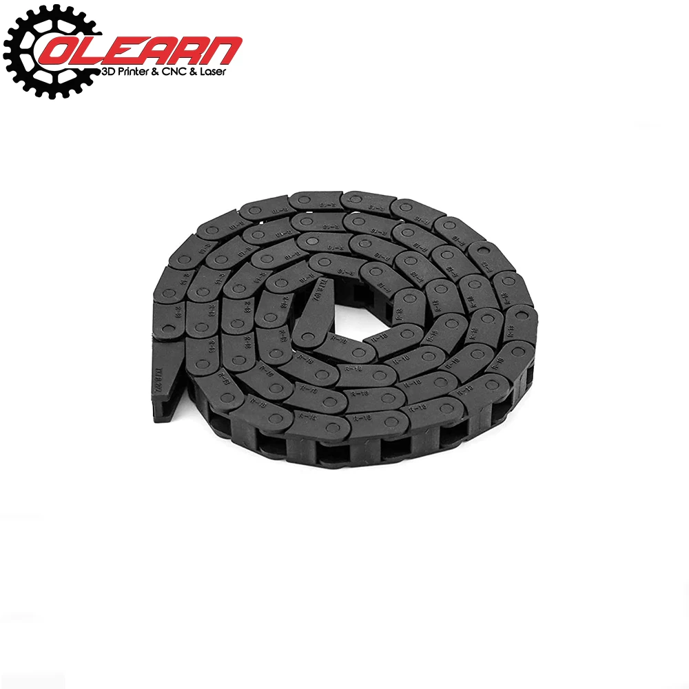 R18 7x7mm Drag Chain Cable Wire Carrier Nylon Non-openable Type 1 Meter with End Connectors