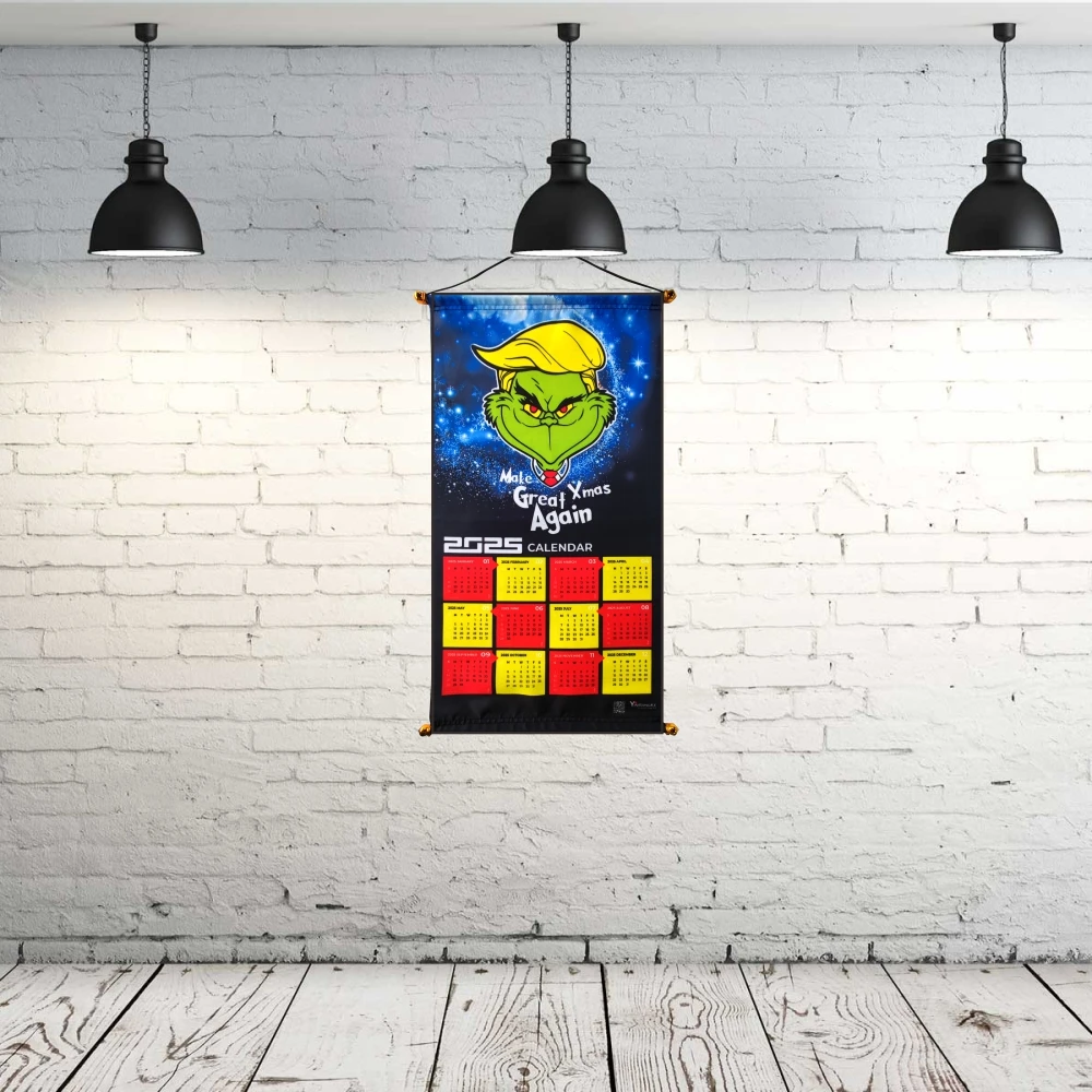 Custom Design Fast Delivery Hanging scroll Poster of Annual calendar With Plastic/ Aluminium Rod Wall Scroll