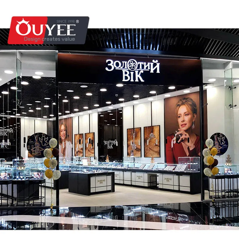 Luxury Modern Jewelry Shop Interior Designed Jewelry Store Display Showcase And Cabinet Furniture
