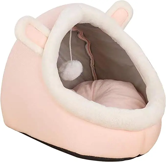 Cat Bed Cozy Cave Soft Textile Cotton Cute Pet House Washable Removable for Cats and Small Dogs Four Seasons Warm Pet Bed