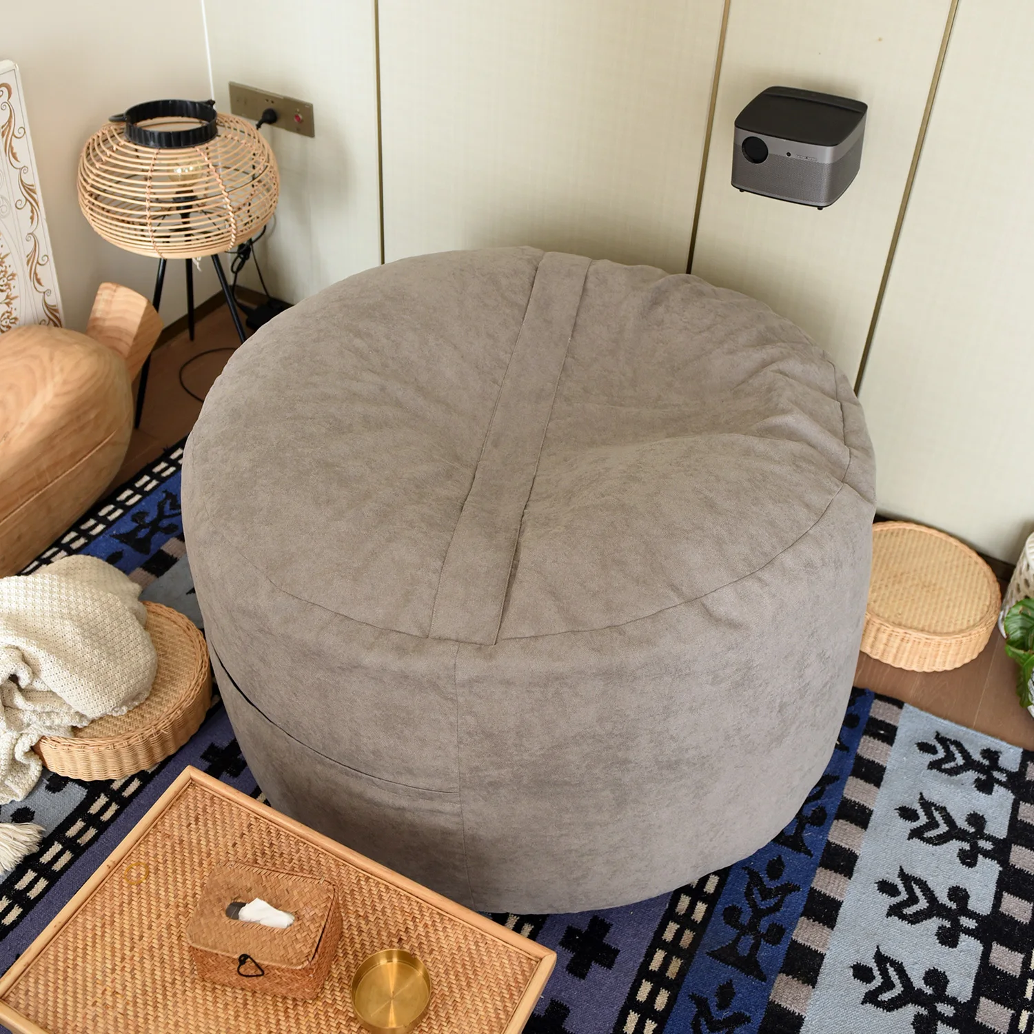 Huge Cinema Room Compressed Foam Sofa Poly Flannelette Fashion Bean Bag Lounge Chairs