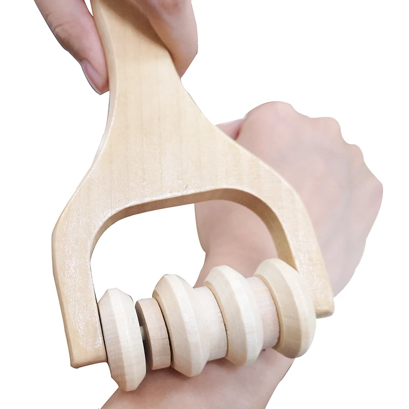 Facial Mini Handheld Massage Roller for Sore Muscle Wood Therapy Massage Tools for Body Wooden Fascia Roller for Deep Tissue