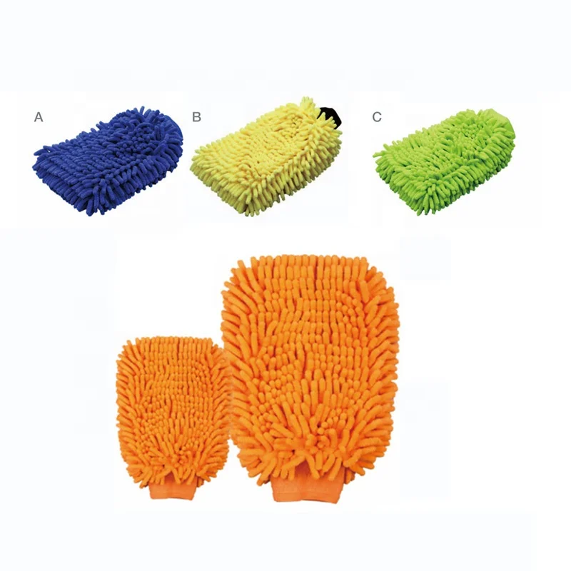 2024 New Trending microfiber car wash glove auto care & detailing chenille car wash gloves coral fleece car washing gloves