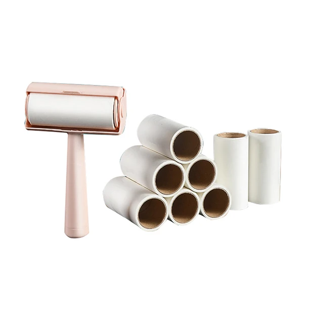 Customized Dedusting Brush Spiral Refill with Colorful Handle Reusable Lint Remover Roller with Cover for Clothes Pet Hair