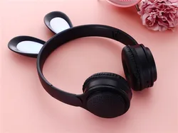 New Earphone Cute Rabbit Ear Headphone LED Kids Wireless Headset Earphone with Shining Five-pointed Star Pattern