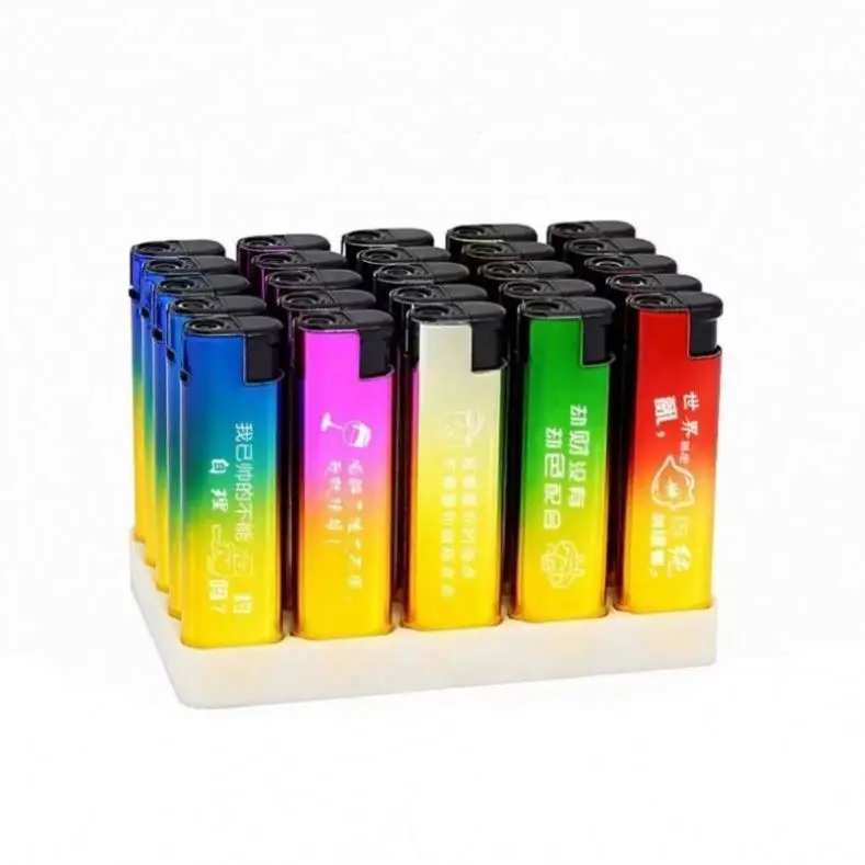 Hot Sale Lighters Custom Printed Mini Dispvcable Copperonic Gas Flame Cigarette Lighter and Cheap Flint Metal Party Contemporary