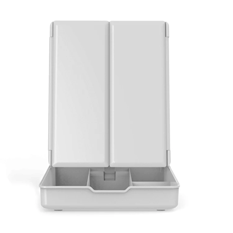 Popular Hot Led Light Screen Touch Makeup Mirror Tri-folded 1x 2x 3x Magnifying Mirror Cosmetic Tray Vanity Mirror