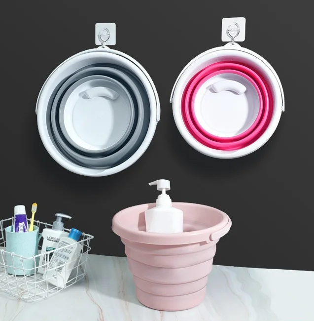 Collapsible Ice Water Camp Storage Bucket Oem promo Foldable Pp Folding Bucket Strong Flexible Tub Plastic Garden Storage Bucket