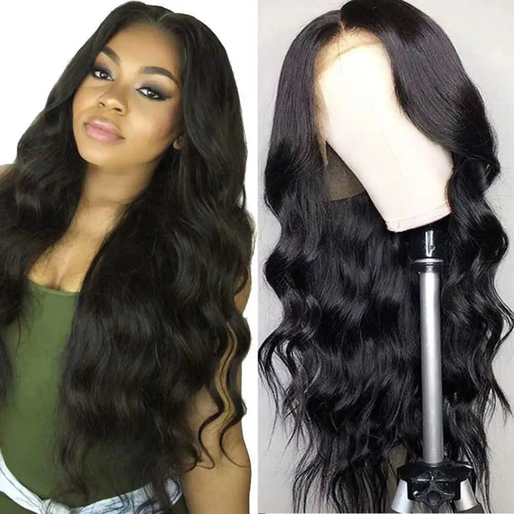 Front lace real hair wig Europe and America big wave wig for human hair