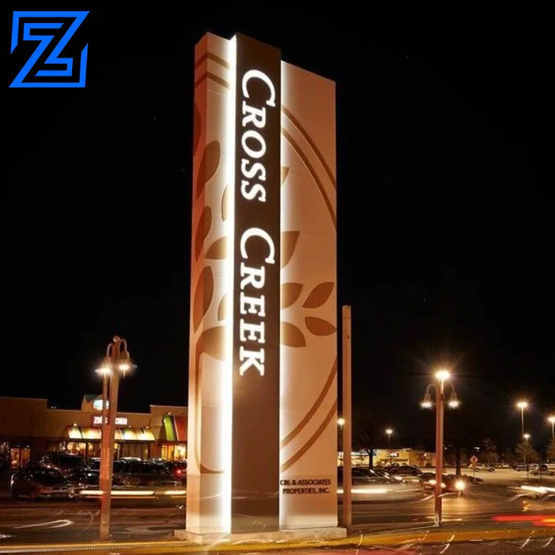 3D light Large led building shop advertising pylon sign