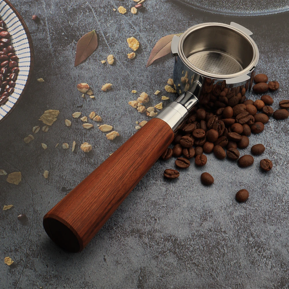 Cheap Price Rosewood Handle Espresso Coffee Bottomless Portafilter 51mm for EC680 EC685