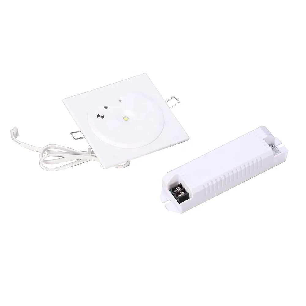 Factory Customized 3W Power LED Emergency Light Ceiling Recessed Mounted Downlight Battery Rechargeable Steel Casing PC Plate