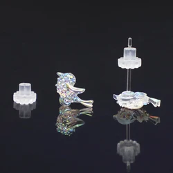 Sweet girl earrings small stud earrings for women glossy resin ear clips fantasy flying bird earrings