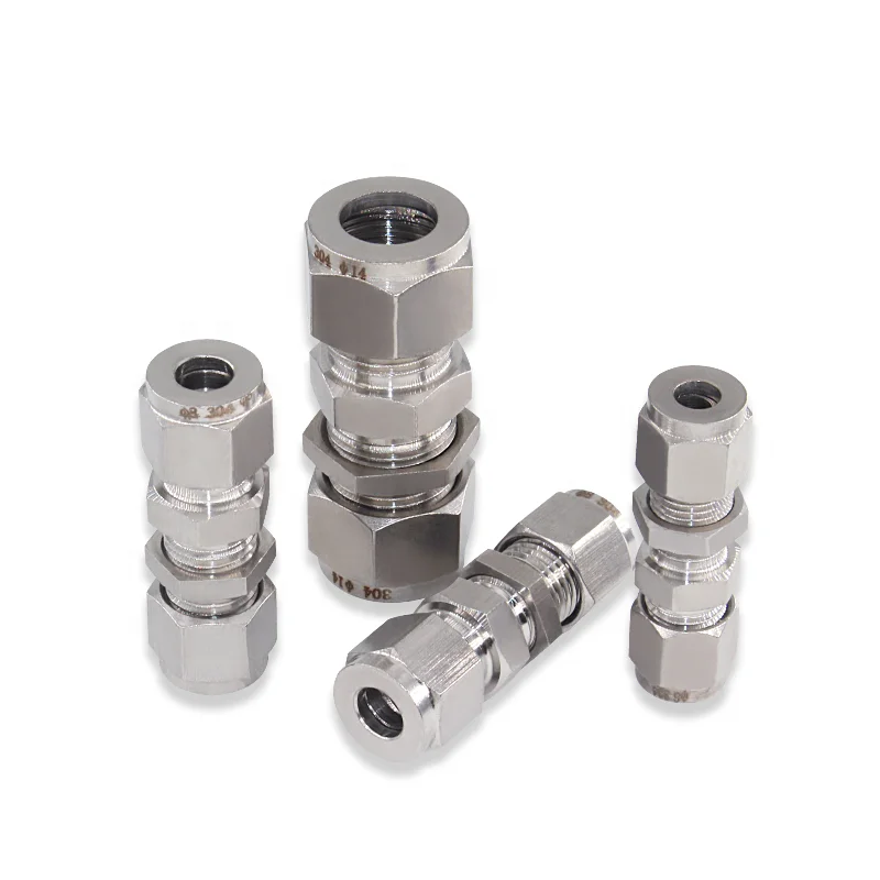 Stainless Steel Tube Fitting Compression Connector Hydraulic Straight Pipe Fittings