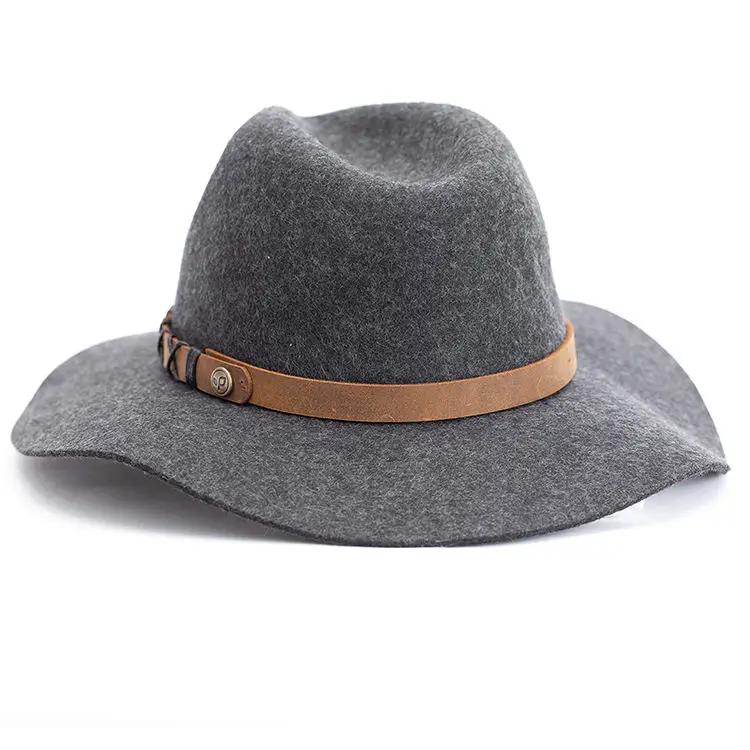 Wholesale Wide Brim Panama Hat Men Belt Buckle Felt Hat For Adult Custom Man Fedora Hats