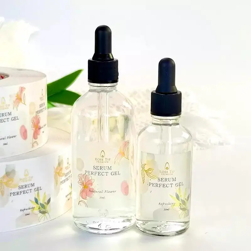 Custom Bottle Label Printing Adhesive Stickers Etiquettes Cosmetique Packaging Makeup Labels For Cosmetic Bottles