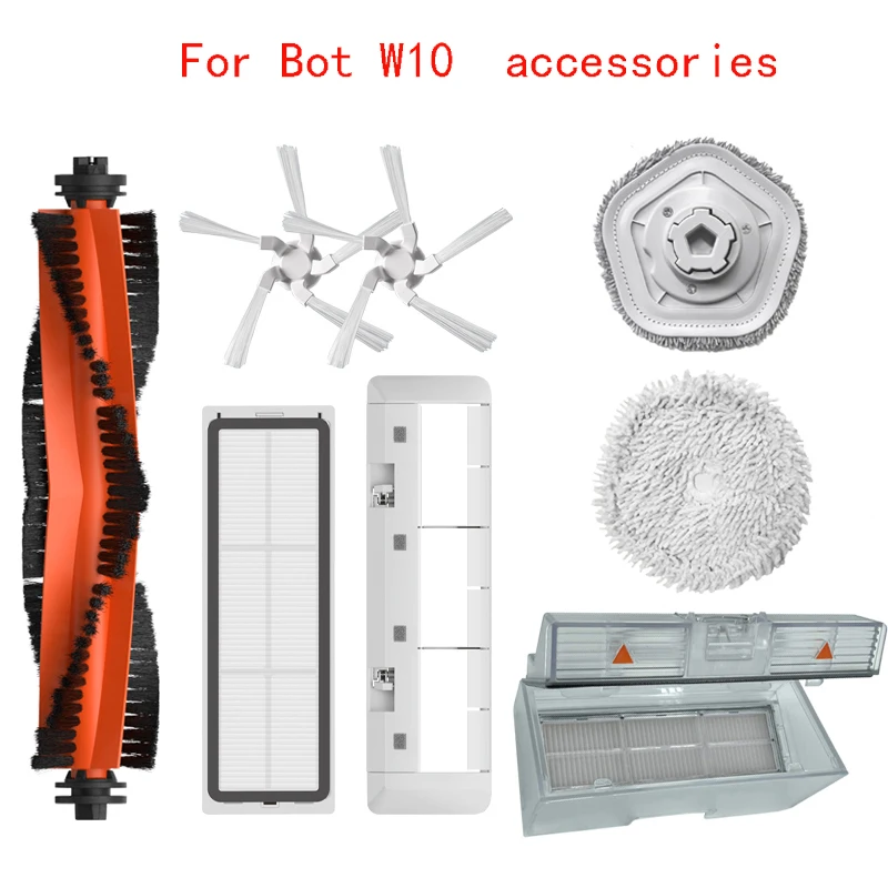 For Xiaomi Dreame Bot W10 Vacuum Cleaner Accessories  Main Side Brush  HEPA Filter  Mop Cloth Replacement Spare Parts Cleaning