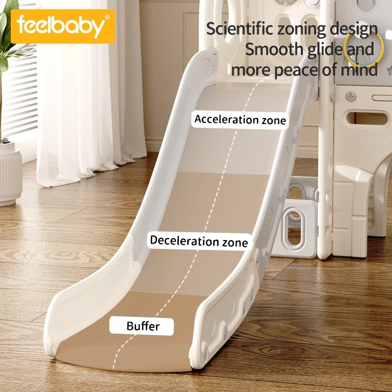 Feelbaby Baby Indoor Playroom 1 MOQ Children Play Home Playground Kids Big Sliding Toys Plastic Toddler Slides