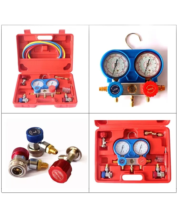 Air conditioner refrigerant filling kits R12 R134a fluoridation table Air conditioner Pressure Valve and Leakage Tool Sets
