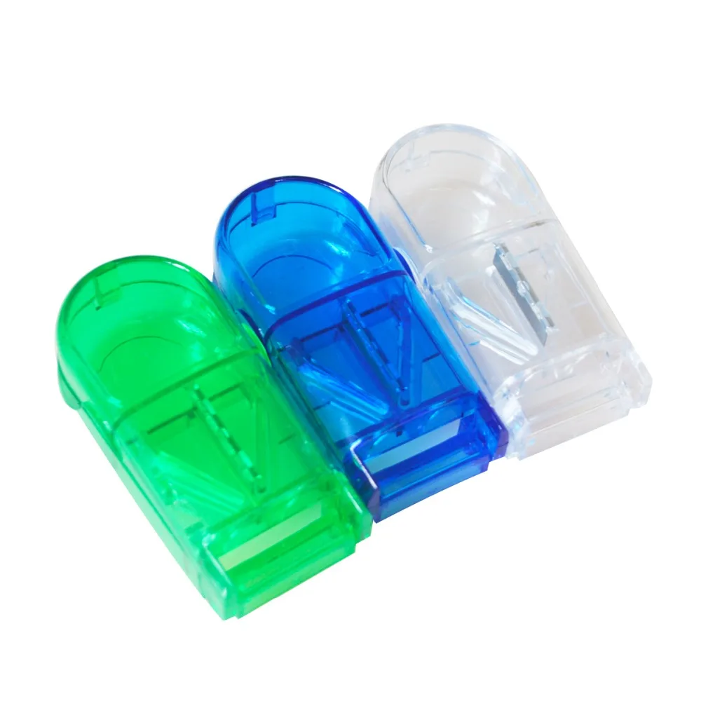 Portable Pocket Pill Box Tablet Cutter Medicine Splitter Pill Holder Pill Cutter