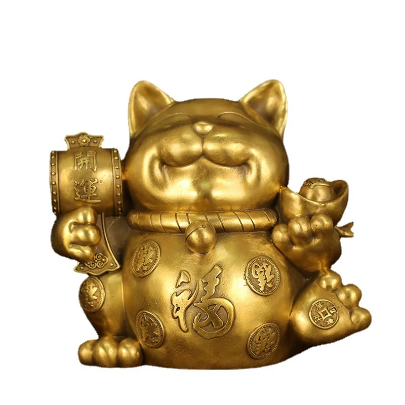 Customize brass statues fengshui products antique gold plated copper sculptures manufacturer business gift