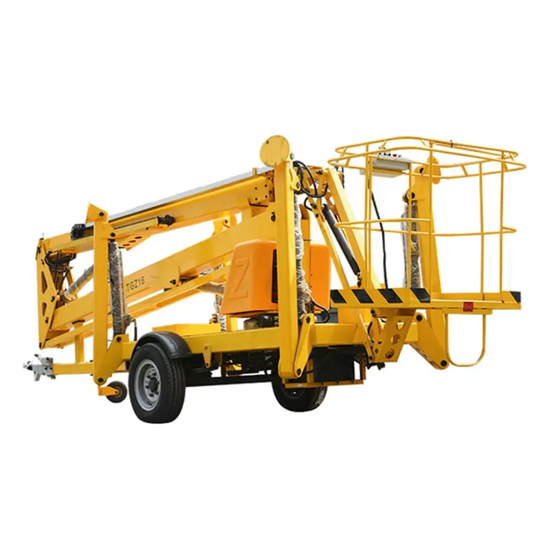 Qiyun Kinglift Lifting 6m-20m aArticulated Towable Boom lift Trailer Mounted Cherry Picker Man Lift