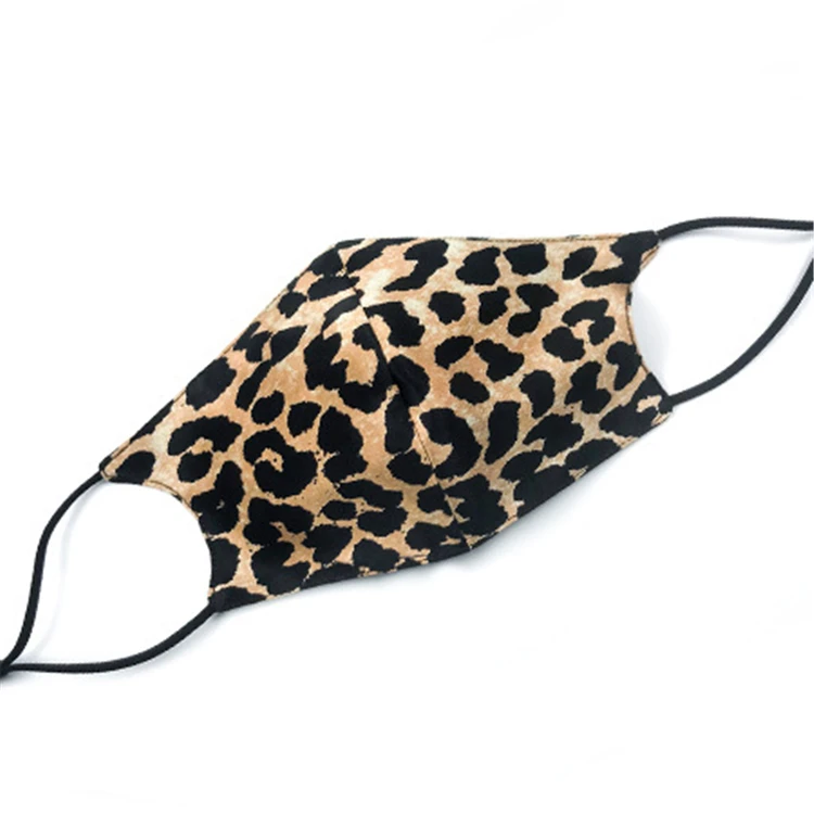 HEFT BOOOGE Luxury Customer Logo 3-layer Leopard Print 3D Mulberry Silk Facemask with Filter
