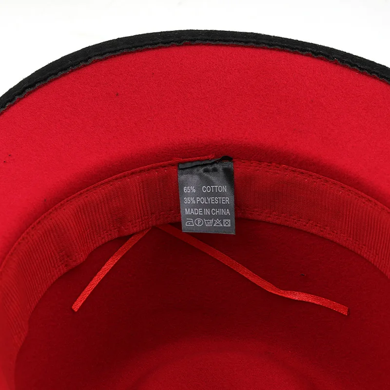 Custom Color New Designer Fashion Women And Men Red Bottom Wide Brim Vintage Jazz Fedora Hats Classics Cowboy Fedora Hats