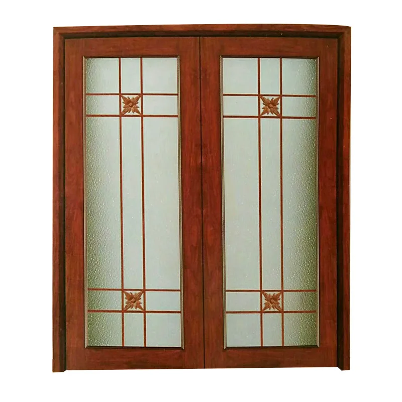 Main door bathroom kitchen wooden doors with insert glass sliding double wooden door