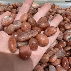 Polished Golden Sunstone Crystal Gravel Healing Stone Tumbled Stone