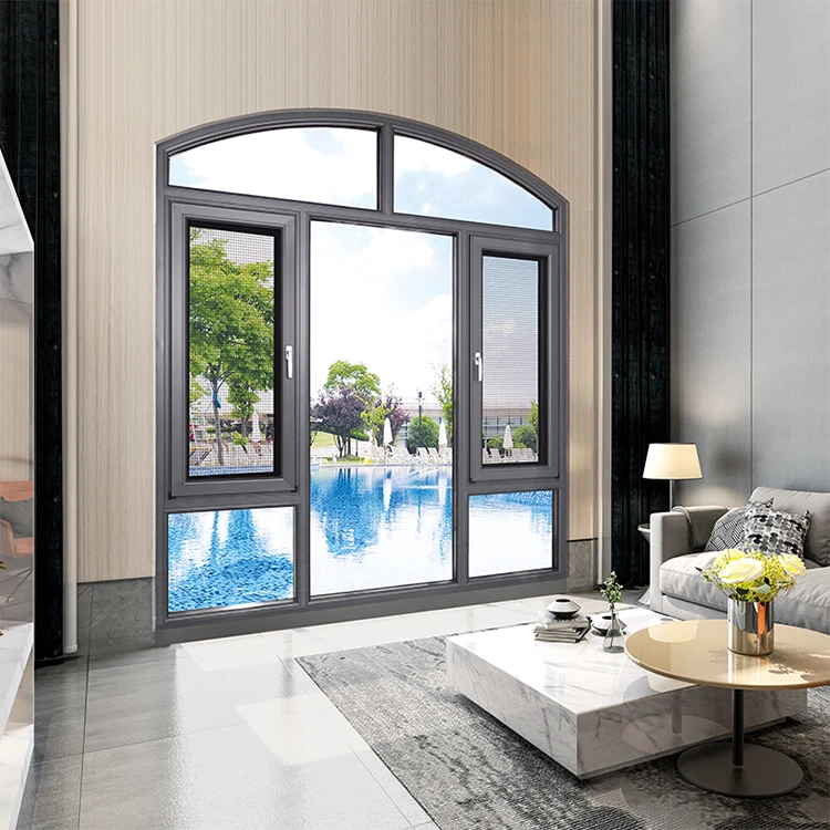 JBDhome Smart Home DesignWindows Hurricane Impact Glass Windows Thermally Insulated High Quality Aluminum Casement Windows