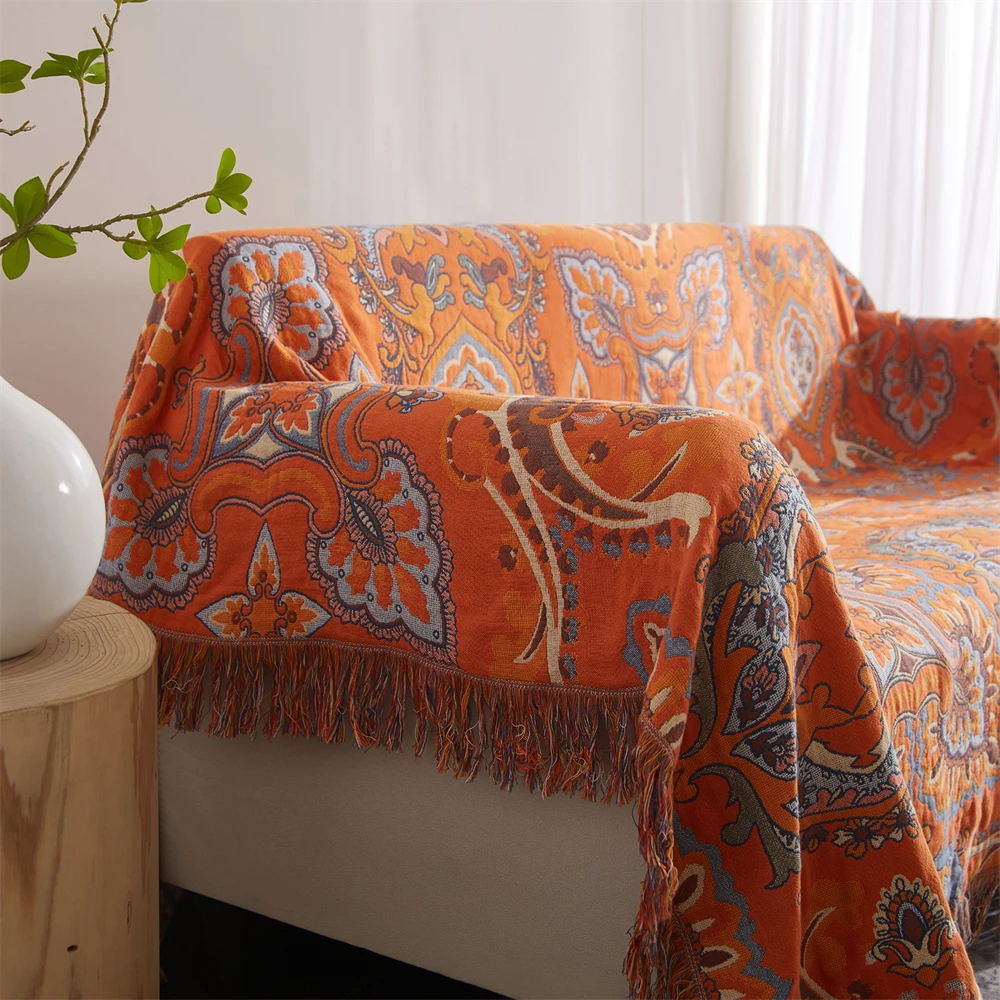 soft vintage floral boho blanket king queen size picnic bohemian throw blankets wholesale  100% cotton muslin bed blanket