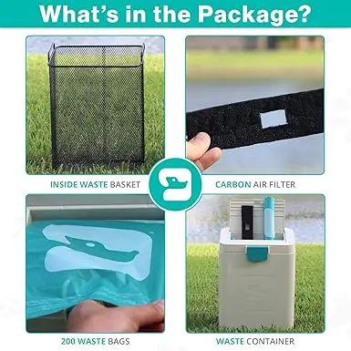Dog Poop Trash Can Outdoors Pet with Lid Dog Waste Disposal Container  HandsFree Pedal Garden Yard Home with Waste Bags15 L Grey