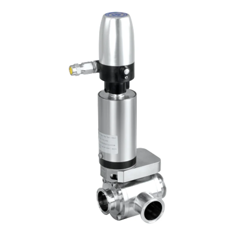 DONJOY Sanitary SS304 316L Synchronous Three Way Butterfly Valve Manual Pneumatic No Retention Liquid Transport Equipment