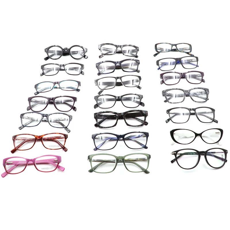 AST002 Ready To Ship Stock Promotional Cheap Mixed Assorted Acetate Frame Optical Eyeglasses Glasses
