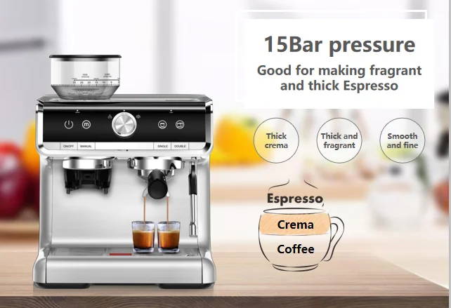 
Automatic 2.0L Coffee Grinder and Espresso Coffee Maker 3 in 1 