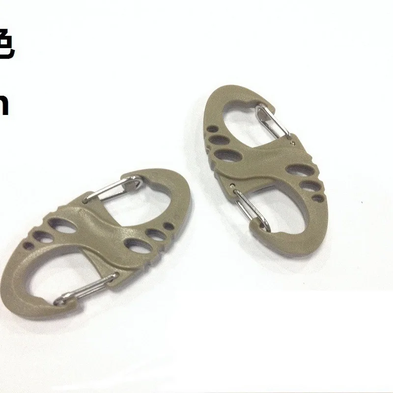 wholesale spot goods 5cm Plastic Key chain Tactical Camping Molle Backpack Hanging S Shape Snap Clip Carabiner