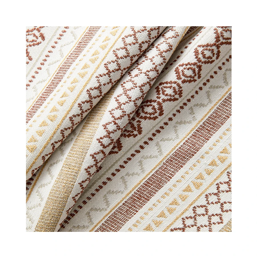 Factory Customized Stripe Pattern Polyester Fabric Decorative Curtain Fabric