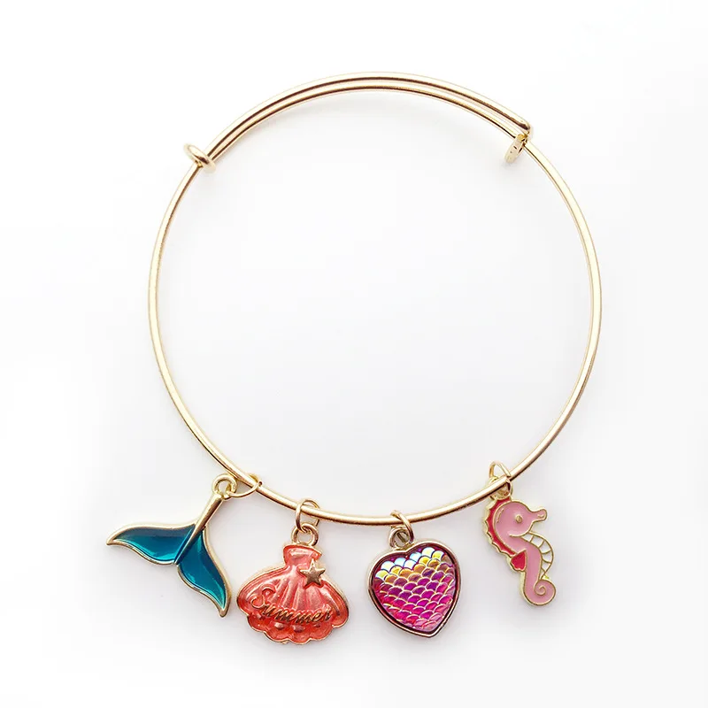 Custom Wholesale Enamel Alloy Charms Beach Marine Organism DIY Decorative jewelry Pendants for Bracelets