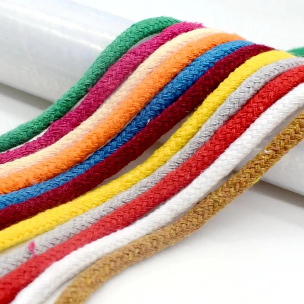China Factory Customized Cotton Round Drawstring Rope for Hoodie DIY Craft Clothing Drawstring Cords for Bag Sportswear